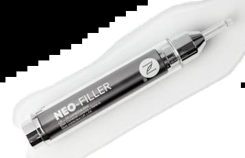 Neo-Filler cosmetic injection pen with needle tip displayed on white background